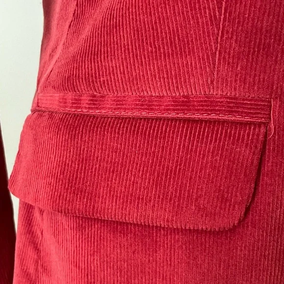 BERNARD ZINS PARIS RED CORDUROY ZAKINA JACKET SIZE 6